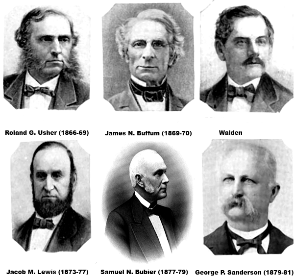 Mayors Usher, Buffum, Walden, Lewis, Bubier, Sanderson 