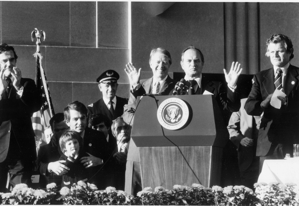 taken on the steps of Lynn City Hall in November 1978, during a visit to Lynn by President Jimmy Carter.