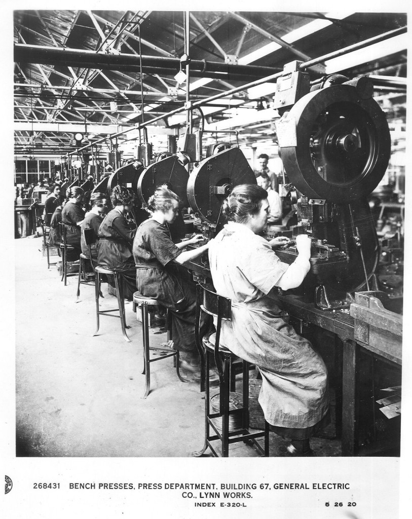 picture of workers in the press department building 67